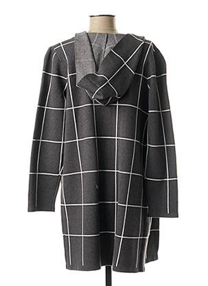 Gilet manches longues col rond gris MARBLE femme