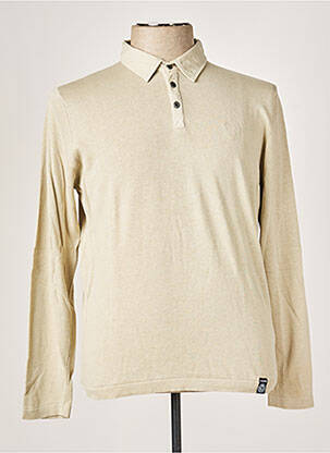 Pull col polo manches longues beige LA SQUADRA homme