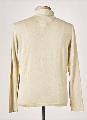 Pull col polo manches longues beige LA SQUADRA homme
