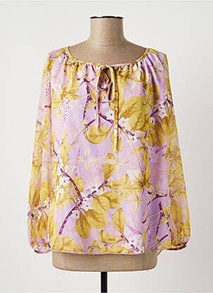 Blouse légère et transparente manches longues jaune ESTEL COLLECTION femme