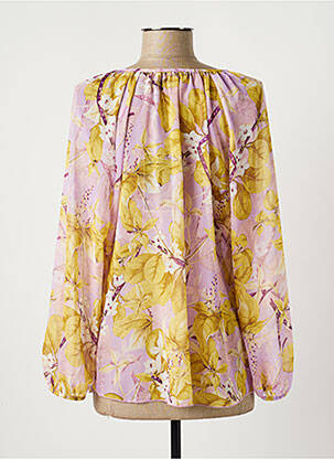 Blouse légère et transparente manches longues jaune ESTEL COLLECTION femme
