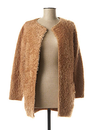 Gilet manches longues col rond marron MARBLE femme