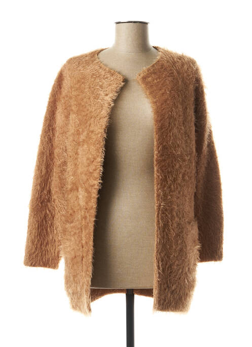 Gilet manches longues marron MARBLE pour femme