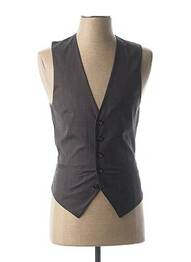 Gilet sans manche bi-matiére gris IKKS homme