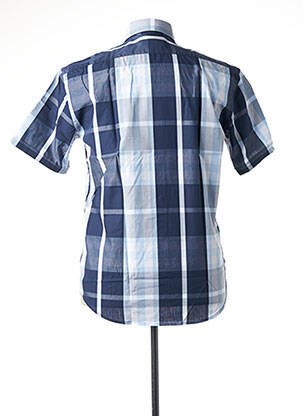 Chemise manches courtes imprimé carreaux bleu JEZEQUEL homme