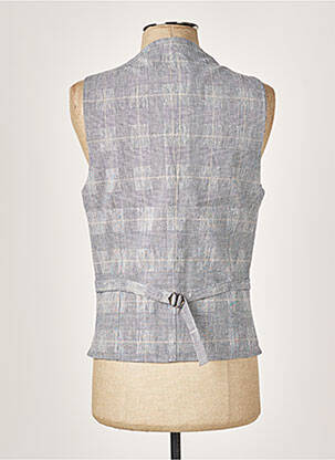Gilet sans manche tissage chiné bleu HAFNIUM homme