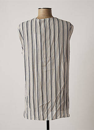 Blouse col v sans manche bleu ELENA MIRO femme