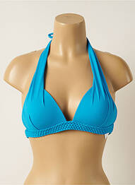 Haut de maillot de bain stretch haut soutien-gorge push-up bleu IODUS femme