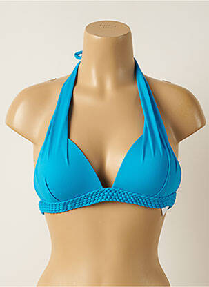Haut de maillot de bain stretch haut soutien-gorge push-up bleu IODUS femme