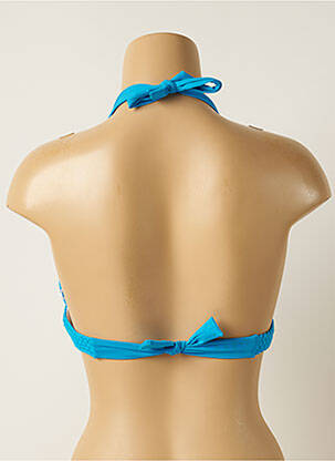 Haut de maillot de bain stretch haut soutien-gorge push-up bleu IODUS femme