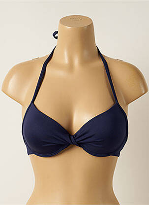 Haut de maillot de bain stretch haut soutien-gorge push-up bleu IODUS femme