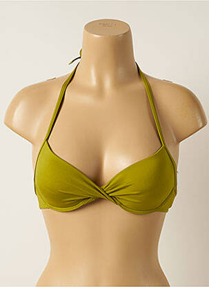 Haut de maillot de bain stretch haut soutien-gorge push-up vert IODUS femme