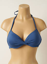 Haut de maillot de bain stretch haut soutien-gorge push-up bleu IODUS femme