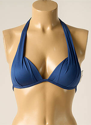 Haut de maillot de bain stretch haut soutien-gorge push-up bleu IODUS femme