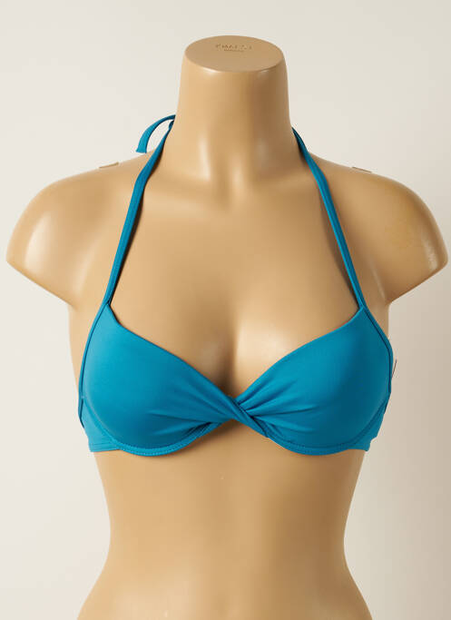 Haut de maillot de bain stretch haut soutien-gorge push-up bleu IODUS femme