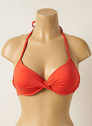 Haut de maillot de bain stretch haut soutien-gorge push-up orange IODUS femme