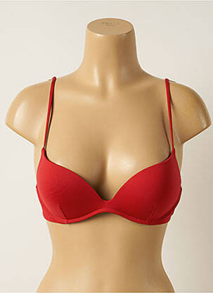 Haut de maillot de bain stretch haut soutien-gorge push-up rouge IODUS femme
