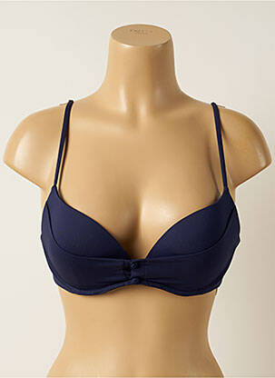 Haut de maillot de bain stretch haut soutien-gorge push-up bleu IODUS femme