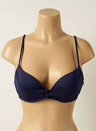 Haut de maillot de bain stretch haut soutien-gorge push-up bleu IODUS femme