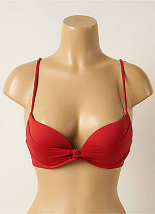 Haut de maillot de bain stretch haut soutien-gorge push-up rouge IODUS femme