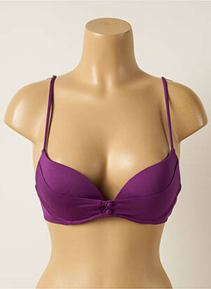 Haut de maillot de bain stretch haut soutien-gorge push-up violet IODUS femme