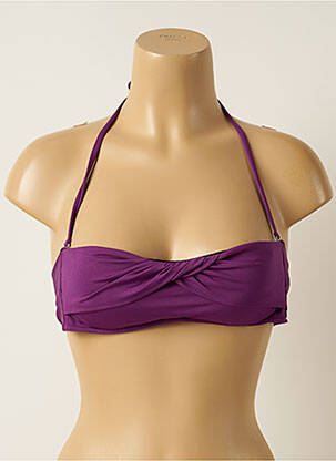 Haut de maillot de bain stretch haut soutien-gorge avec mousse de rembourrage amovible violet IODUS femme