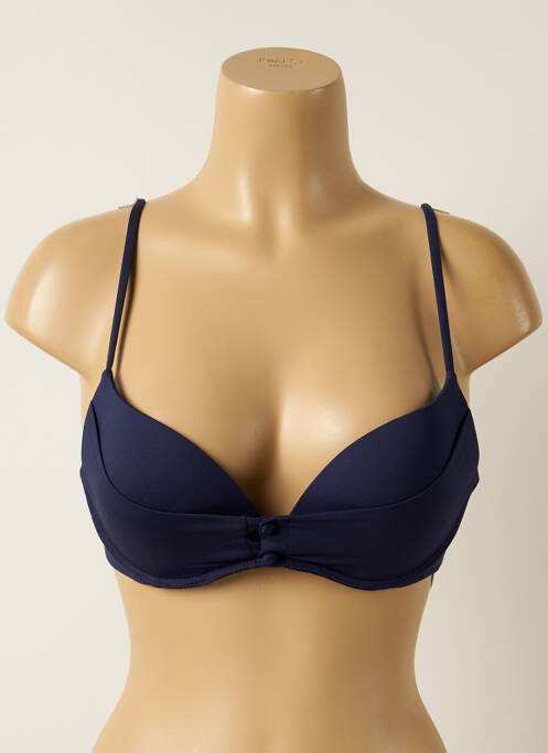 Haut de maillot de bain stretch haut soutien-gorge push-up bleu IODUS femme