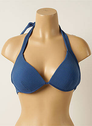 Haut de maillot de bain stretch haut soutien-gorge push-up bleu IODUS femme