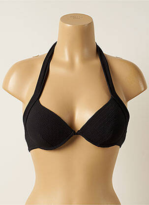 Haut de maillot de bain stretch haut soutien-gorge push-up noir IODUS femme