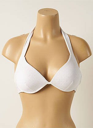 Haut de maillot de bain stretch haut soutien-gorge push-up blanc IODUS femme