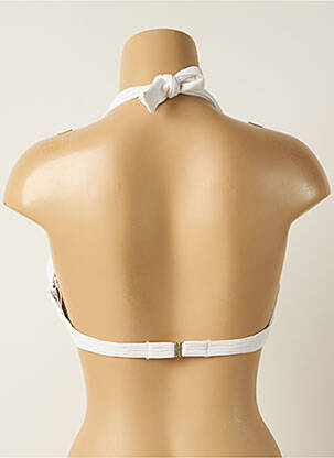 Haut de maillot de bain stretch haut soutien-gorge push-up blanc IODUS femme