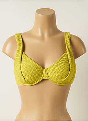 Haut de maillot de bain stretch haut soutien-gorge emboitant vert IODUS femme
