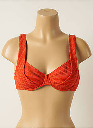 Haut de maillot de bain stretch haut soutien-gorge emboitant orange IODUS femme