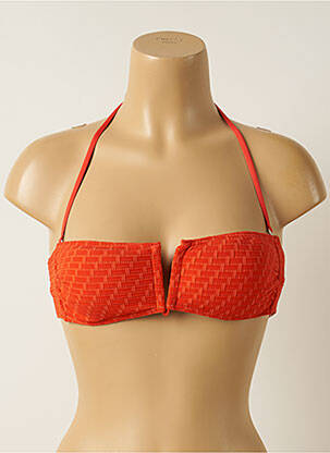 Haut de maillot de bain stretch haut soutien-gorge avec mousse de rembourrage amovible orange IODUS femme