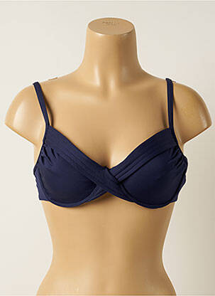 Haut de maillot de bain stretch haut soutien-gorge emboitant bleu IODUS femme