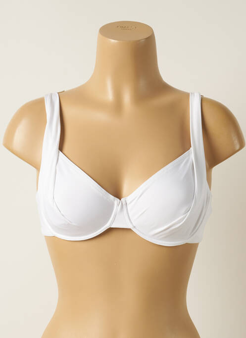 Haut de maillot de bain stretch haut soutien-gorge emboitant blanc IODUS femme
