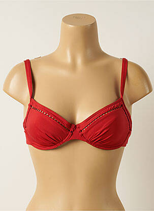 Haut de maillot de bain stretch haut soutien-gorge emboitant rouge IODUS femme