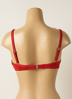 Haut de maillot de bain stretch haut soutien-gorge emboitant rouge IODUS femme