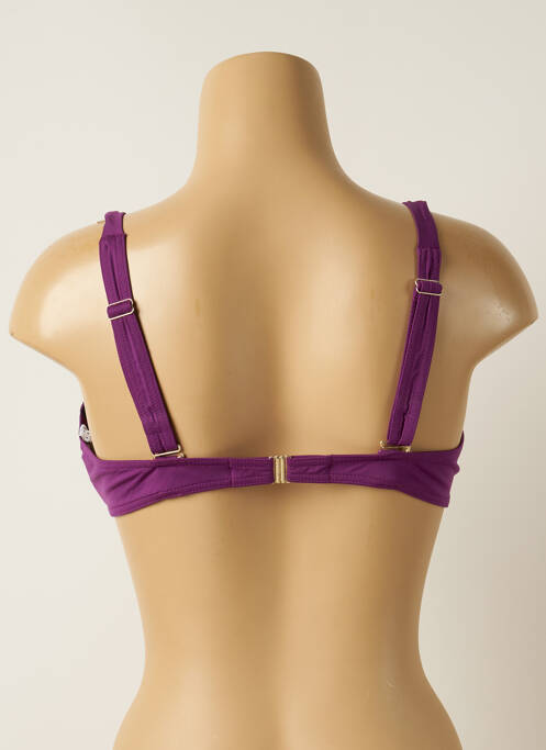 Haut de maillot de bain stretch haut soutien-gorge emboitant violet IODUS femme