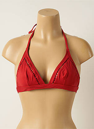 Haut de maillot de bain fermeture liens à nouer haut triangles rouge IODUS femme