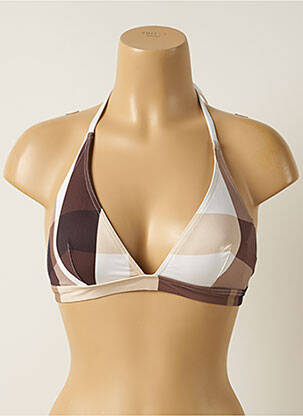 Haut de maillot de bain stretch haut triangles marron IODUS femme