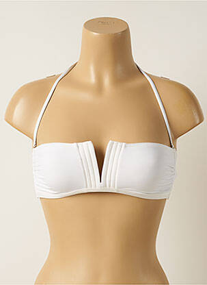 Haut de maillot de bain stretch haut bandeau blanc IODUS femme