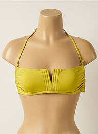 Haut de maillot de bain stretch haut bandeau jaune IODUS femme