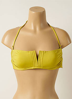 Haut de maillot de bain stretch haut bandeau jaune IODUS femme