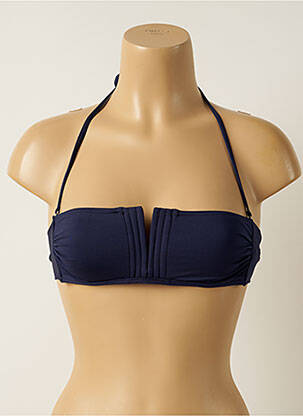 Haut de maillot de bain stretch haut bandeau bleu IODUS femme