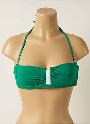 Haut de maillot de bain stretch haut bandeau vert IODUS femme