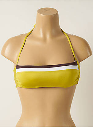 Haut de maillot de bain stretch haut bandeau jaune IODUS femme