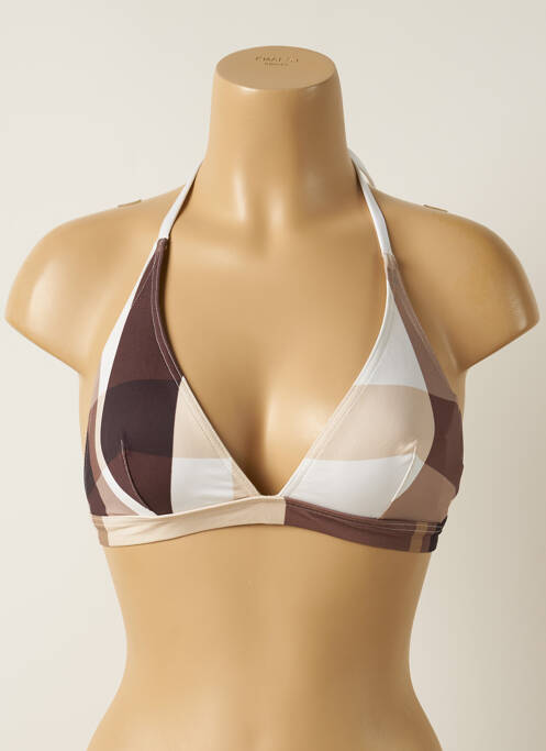Haut de maillot de bain stretch haut triangles marron IODUS femme