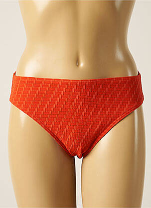 Bas de maillot de bain tissage texturé culotte orange IODUS femme