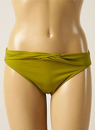 Bas de maillot de bain effet matière satinée culotte vert IODUS femme